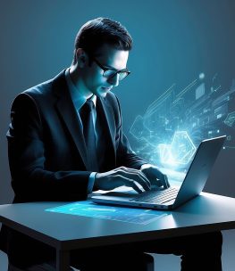 man-using-laptop-emerging-graphic man-using-laptop-emerging-graphic