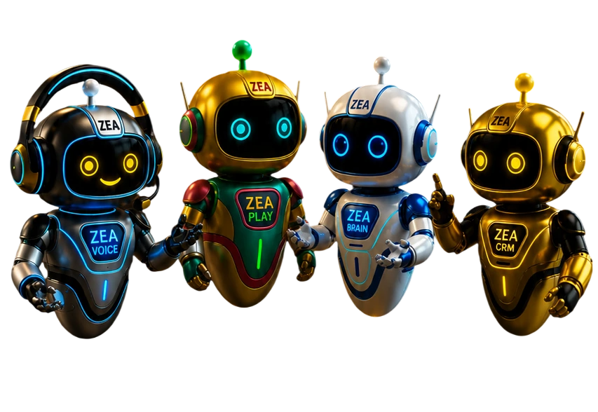 Four Neon Bots in Conversation1