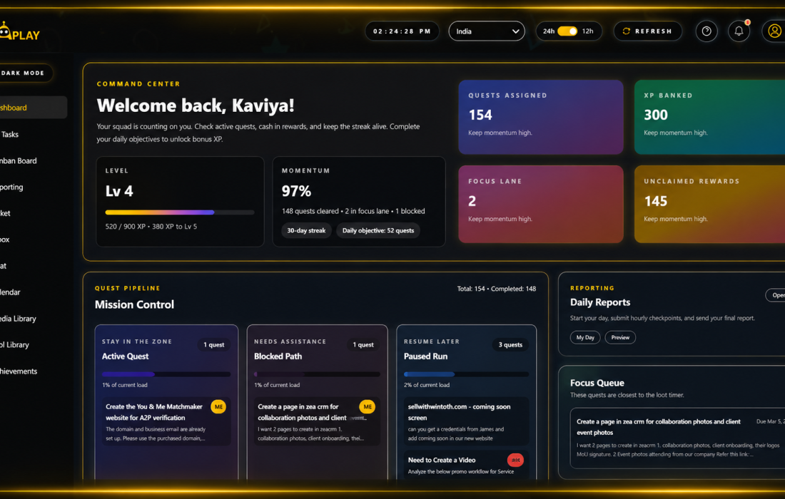 Zea play dashboard